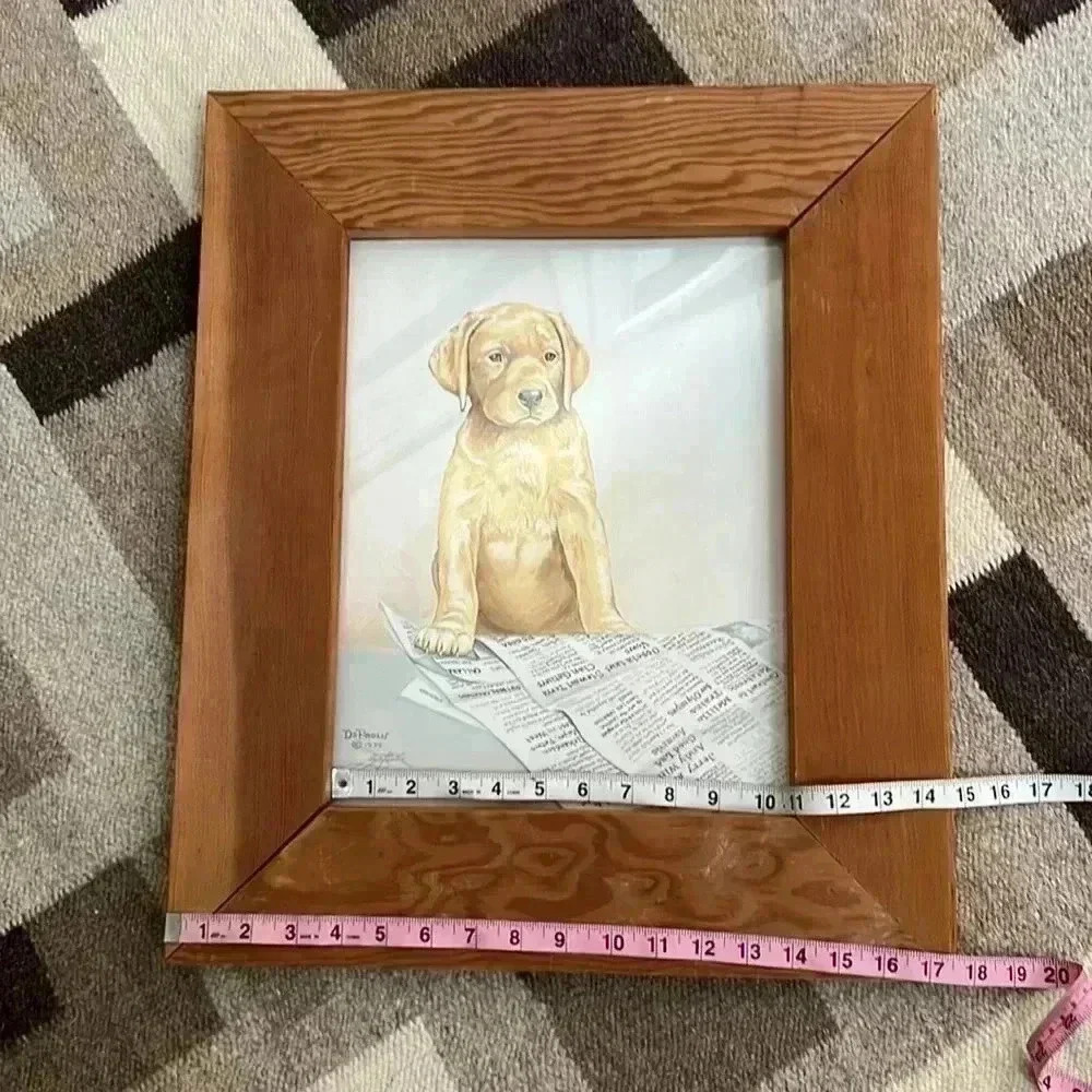 Vintage 1979 LABRADOR RETRIEVER PUPPY with paper Print SIGNED by Lou DePaolis - Picture 6 of 7